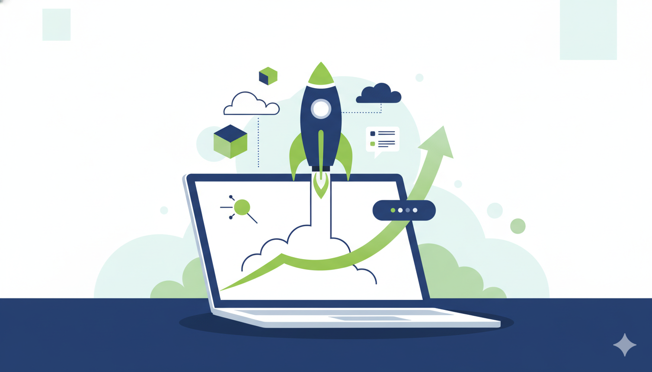 Data-driven content strategy rocket growth chart