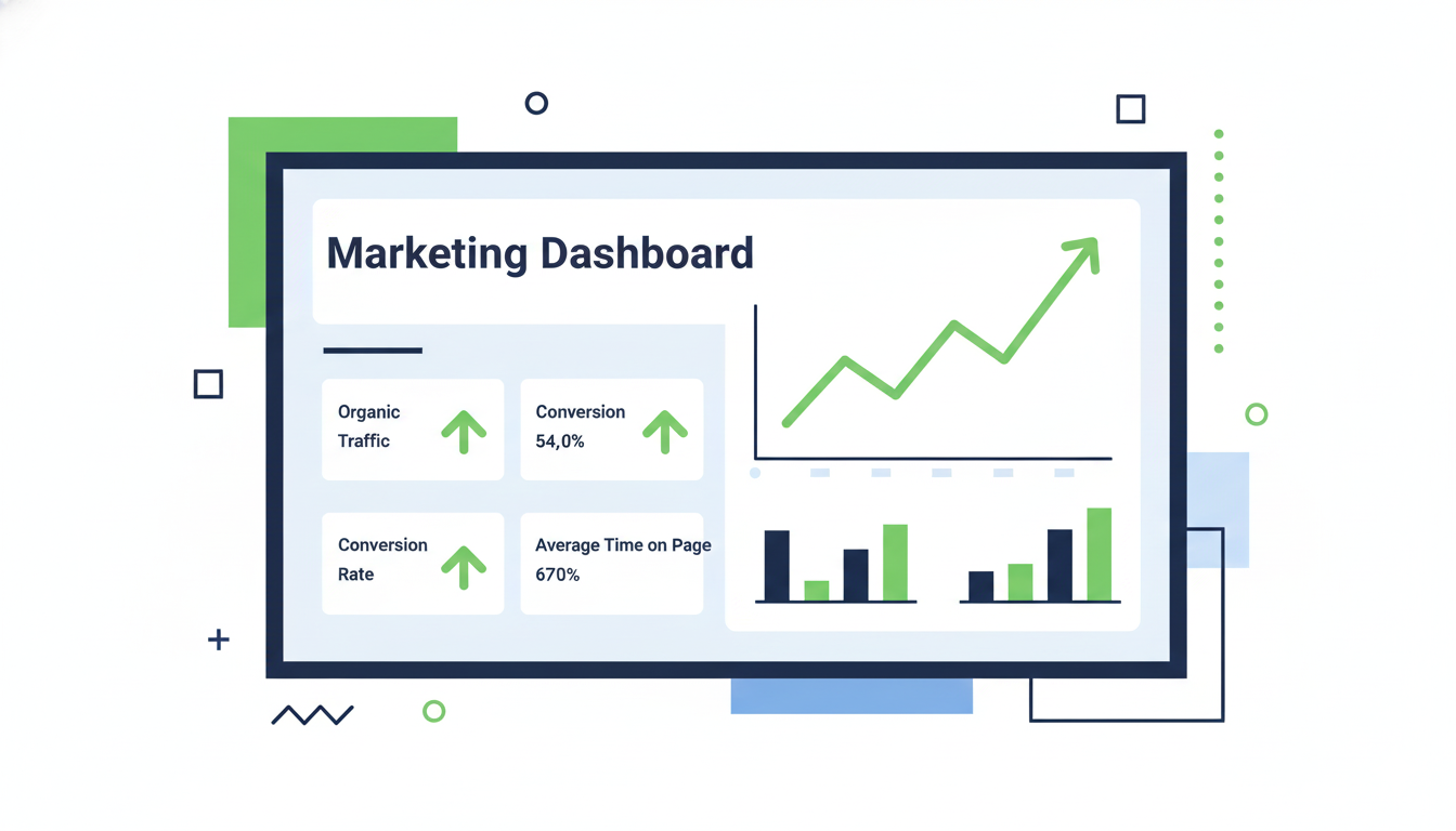 KPI dashboard showing organic traffic and conversion rate metrics
