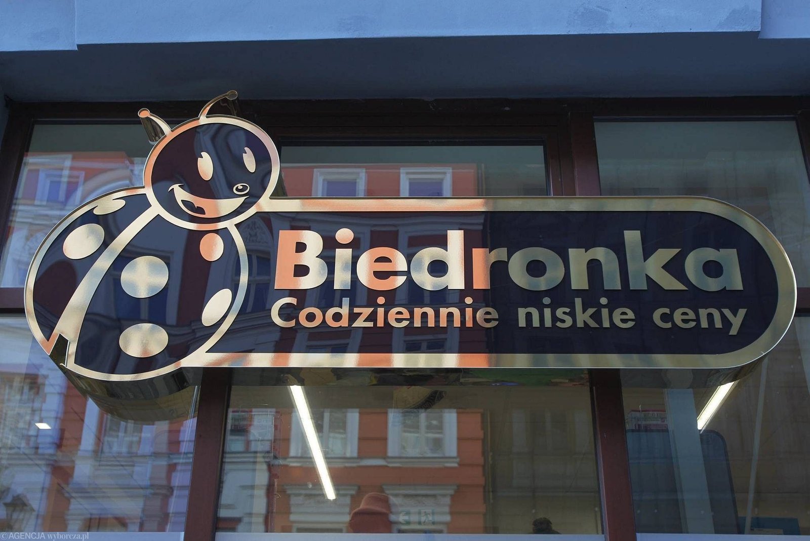 A vibrant image of a Biedronka grocery store, a vital resource for students looking to maintain a Wroclaw on a Budget and save money on daily essentials.